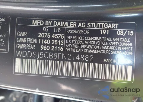 2015 Mercedes-Benz Cla 45 Amg 4Matic z USA, uszkodzony, nr VIN WDDSJ5CB8FN214882